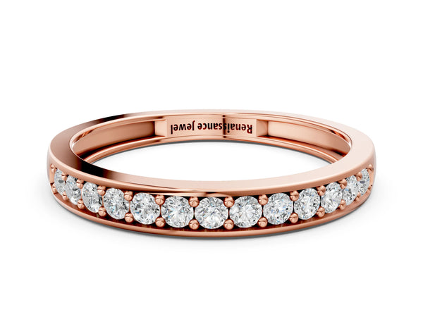 Rose gold Channel-Set Round Diamond Half Eternity Band