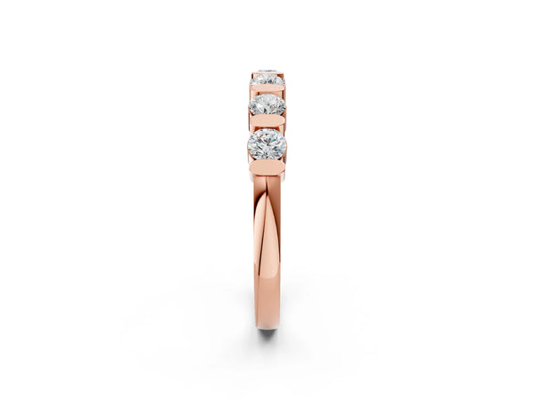 Rose gold Channel Set Round Diamond Half Eternity Band