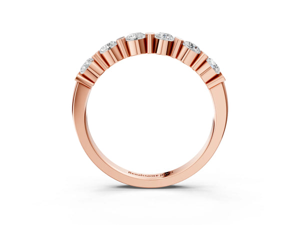 Rose gold Channel Set Round Diamond Half Eternity Band