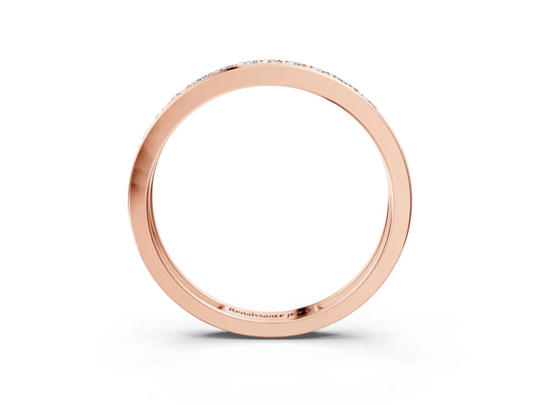 Rose gold Channel-Set Round Diamond Half Eternity Band