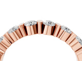 Rose gold Channel Set Round Diamond Half Eternity Band_6