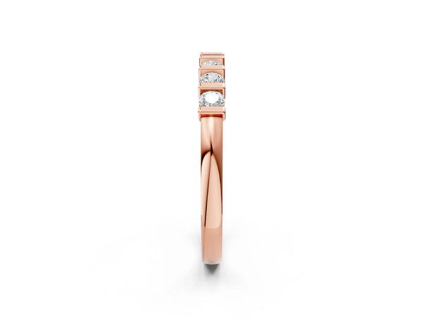 Rose gold Channel-Set Round Diamond Half-Eternity Band