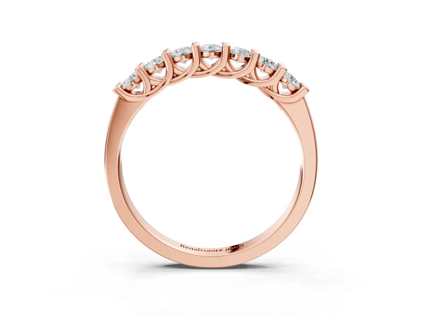 Rose gold Channel-Set Round Diamond Half-Eternity Band
