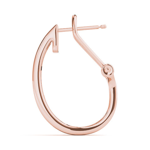 Rose gold Channel-Set Round Diamond Hoop Earrings in White Gold 3