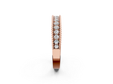Rose gold Channel Set Round Diamond Milgrain Edge Band_6