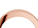 Rose gold Channel Set Round Diamond Milgrain Edge Band_8