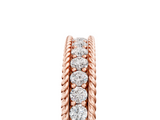 Rose gold Channel Set Round Diamond Milgrain Edge Band_9