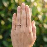 Rose gold Channel Set Round Diamond Milgrain Edge Eternity Band_21