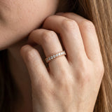 Rose gold Channel Set Round Diamond Milgrain Edge Eternity Band_23