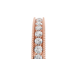 Rose gold Channel Set Round Diamond Milgrain Edge Eternity Band_9