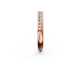 Rose gold Channel Set Round Diamond Milgrain Edge Wedding Band_6