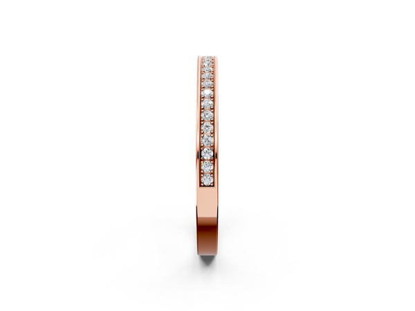 Rose gold Channel Set Round Diamond Milgrain Engraved Band
