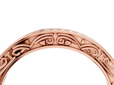 Rose gold Channel Set Round Diamond Milgrain Engraved Band_8