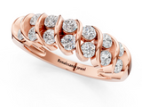 Rose gold Channel Set Round Diamond Multi-Row Band_3