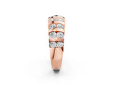 Rose gold Channel-Set Round Diamond Multi-Row Band_6