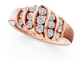 Rose gold Channel Set Round Diamond Multi-Row White Gold Band_5