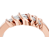 Rose gold Channel Set Round Diamond Multi-Row White Gold Band_8
