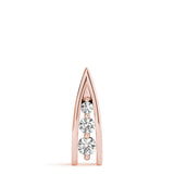 Rose gold Channel Set Round Diamond Prong Pendant 1