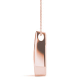Rose gold Channel Set Round Diamond Prong Pendant 2