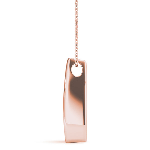 Rose gold Channel Set Round Diamond Prong Pendant