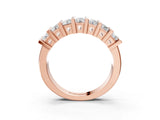 Rose gold Channel Set Round Diamond Step Band with Bar Prong Setting_7