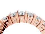 Rose gold Channel Set Round Diamond Step Band with Bar Prong Setting_8