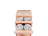 Rose gold Channel Set Round Diamond Step Band with Bar Prong Setting_9