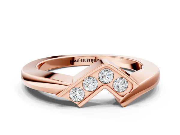 Rose gold Channel-Set Round Diamond Twist Band