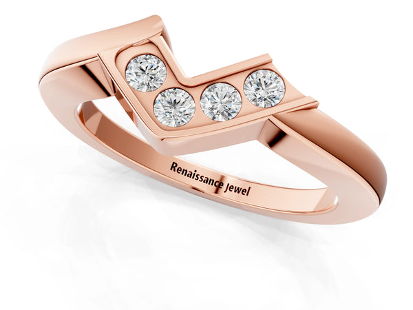 Rose gold Channel-Set Round Diamond Twist Band