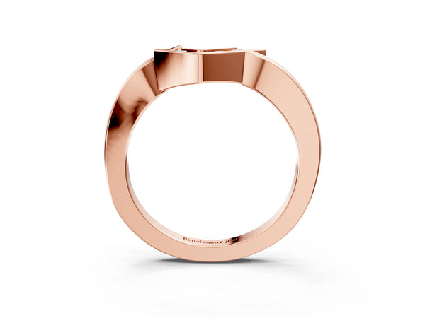 Rose gold Channel-Set Round Diamond Twist Band