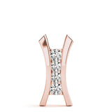 Rose gold Channel Set Round Diamond V-Prong Pendant 1