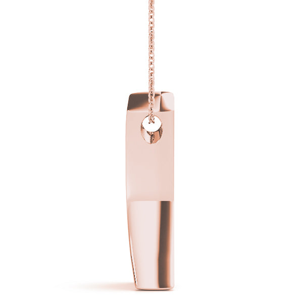 Rose gold Channel Set Round Diamond V-Prong Pendant