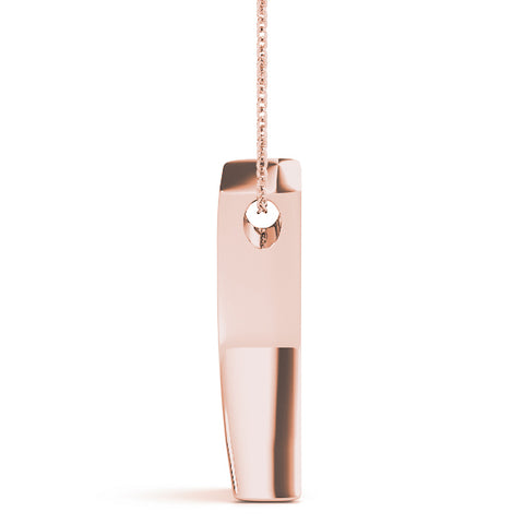 Rose gold Channel Set Round Diamond V-Prong Pendant 2