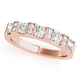 Rose gold Channel Set Round Diamond White Gold Band