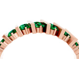 Rose gold Channel Set Round Emerald Anniversary Band with Vertical Prongs_10