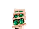 Rose gold Channel Set Round Emerald Anniversary Band with Vertical Prongs_11