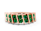 Rose gold Channel Set Round Emerald Anniversary Band with Vertical Prongs_6