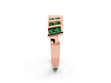 Rose gold Channel Set Round Emerald Anniversary Band with Vertical Prongs_8