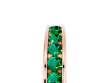 Rose gold Channel Set Round Emerald Eternity Band_11
