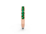 Rose gold Channel Set Round Emerald Eternity Band_8