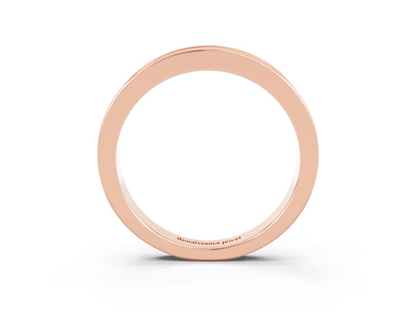 Rose Gold Round Lab-Grown Emerald Channel Set Half Eternity Band with Plain Walls