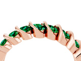 Rose gold Channel Set Round Emerald Multi-Row Band_10