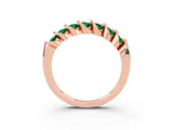 Rose gold Channel Set Round Emerald Multi-Row Band_9