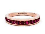 Rose gold Channel Set Round Garnet Eternity Band_6