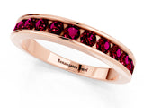 Rose gold Channel Set Round Garnet Eternity Band_7