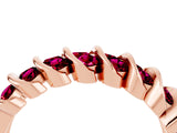 Rose gold Channel Set Round Garnet Multi-Row Band_10