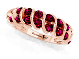 Rose gold Channel Set Round Garnet Multi-Row Band_7