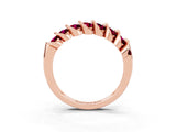 Rose gold Channel Set Round Garnet Multi-Row Band_9
