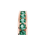 Rose gold Channel Set Round Green Sapphire Eternity Band_11