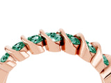 Rose gold Channel Set Round Green Sapphire Multi-Row Band_10